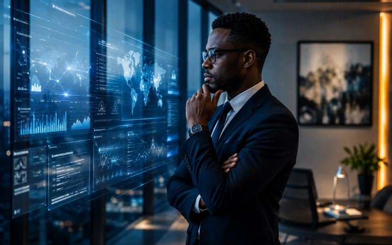 Compliance leader assessing a financial crime risk and controls dashboard